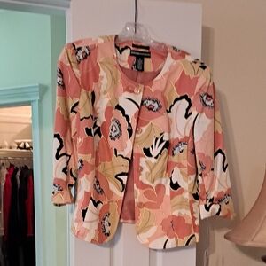 Floral Women's Jacket - Pink and Black